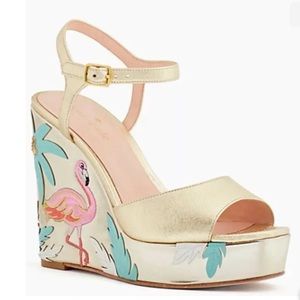 Kate spade flamingo wedges size 9.5